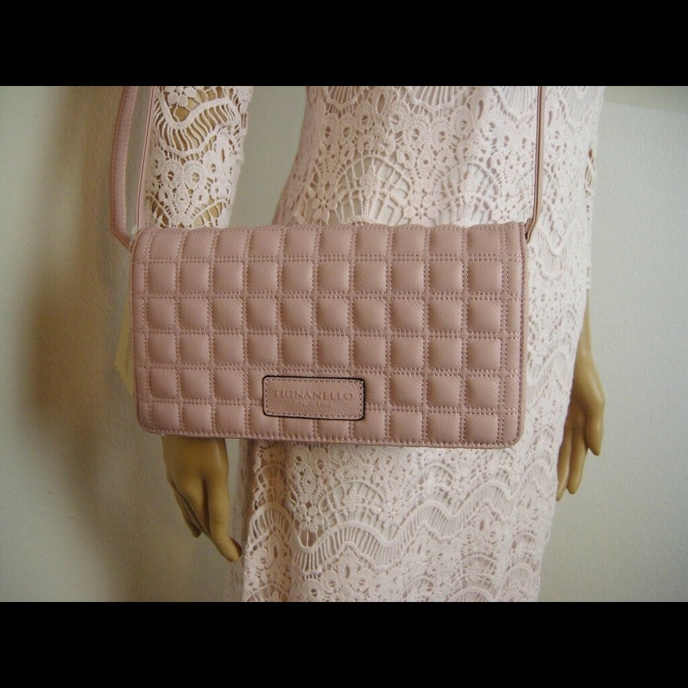 Tignanello cross body genuine leather handbag pink